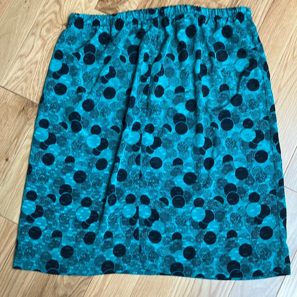 Vintage plus green and Black Knee-Length A-Line Skirt for Casual Wear